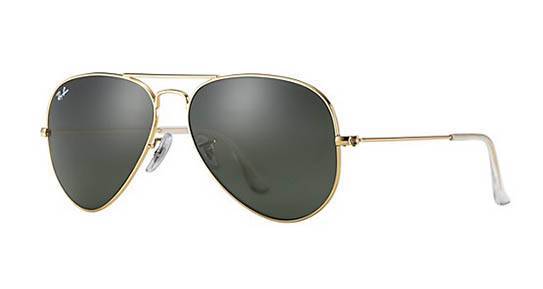 A pair of RayBan Aviator sunglasses